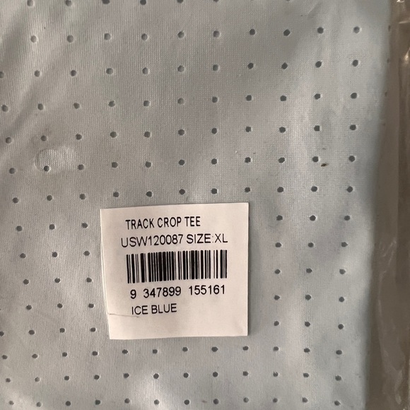 The Upside Track Cropped Tee in Ice. Blue Size XL NWT - Picture 6 of 11